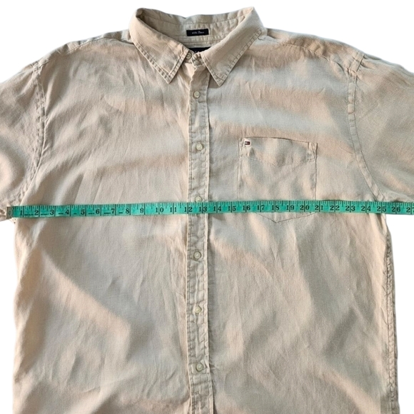 2 Neutral Short Sleeve Shirts Bundle 1 Linen and 1 Cotton both men's XL - Picture 6 of 14